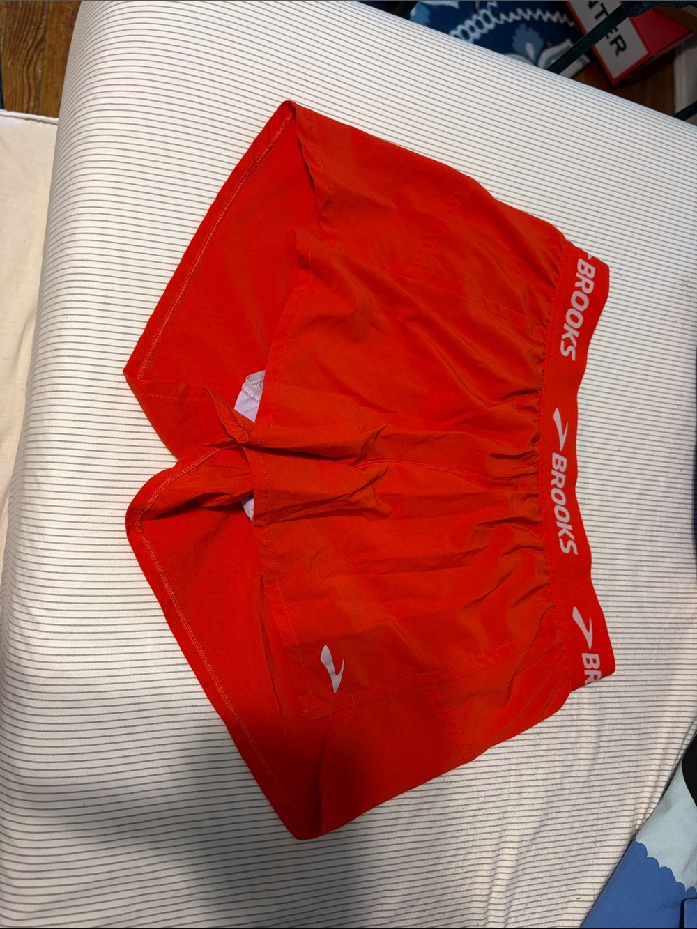 Brooks Women’s Bright Red Athletic Shorts with Branded Waistband